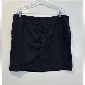 Ann Taylor Loft Navy Blue‎ Silk Faux Wrap Skirt Womens Size 14 (1602)